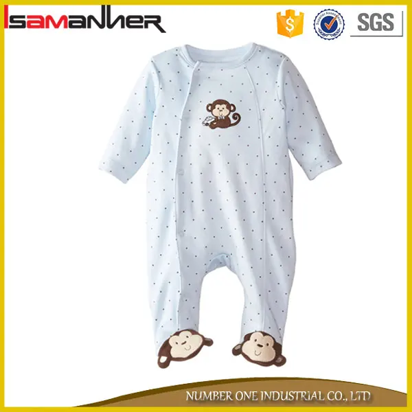 Новые детские одежда равнина ребенка ногой пижамы сделано в китае