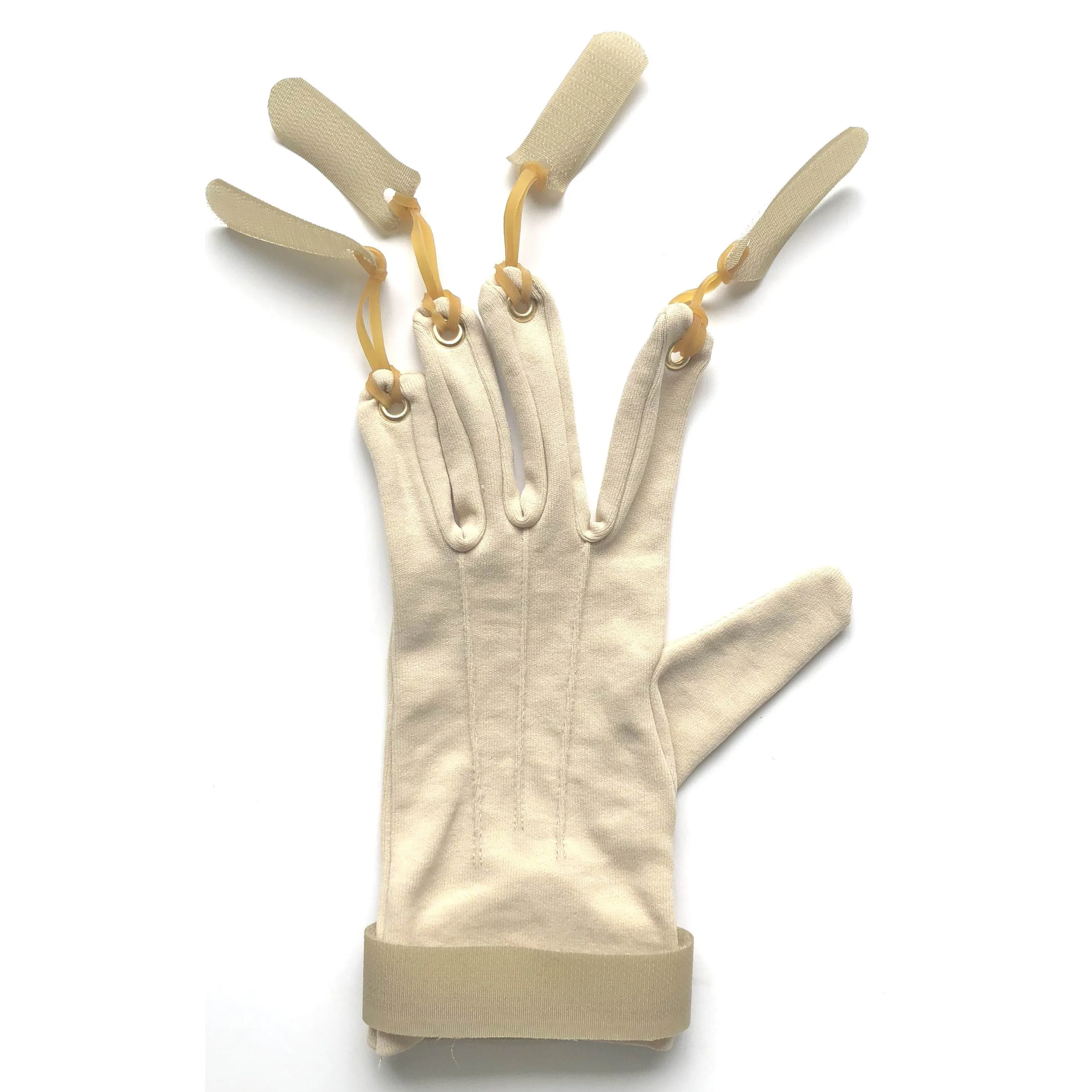 
Finger Training Exercise Glove, Finger Flexion Glove, Nylon Material With Natural Rubber Band And Magic Tape 