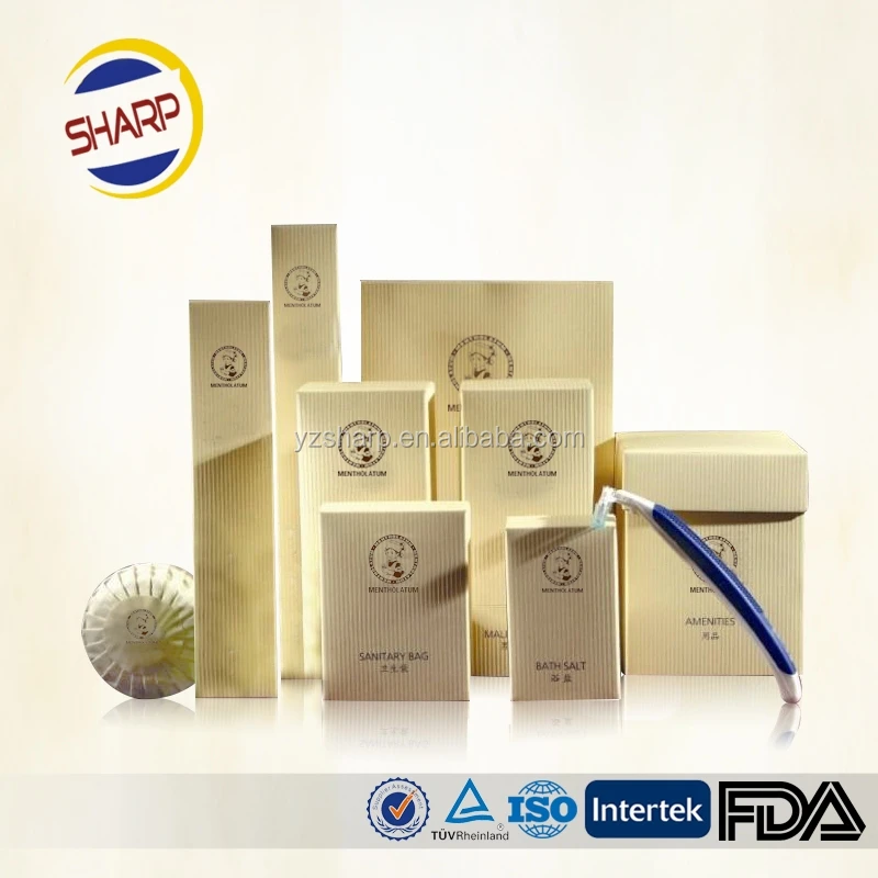 Disposable hotel supply items, hotel supply amenity