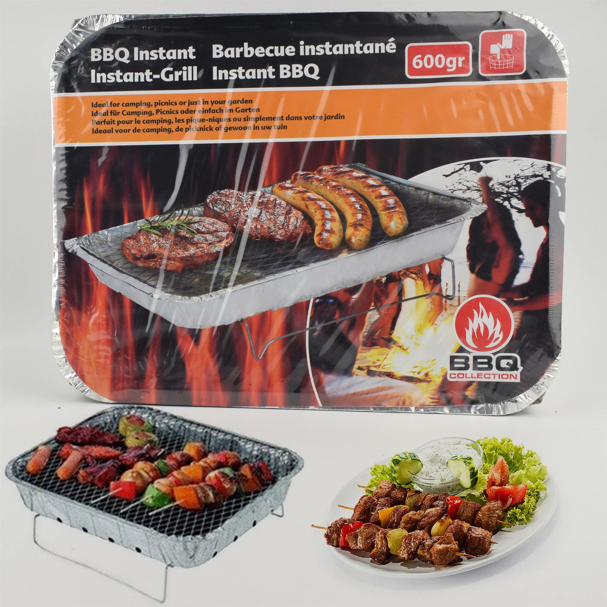 Barbecue BBQ tools aluminum foil pan portable single use instant disposable charcoal bbq grill outdoor