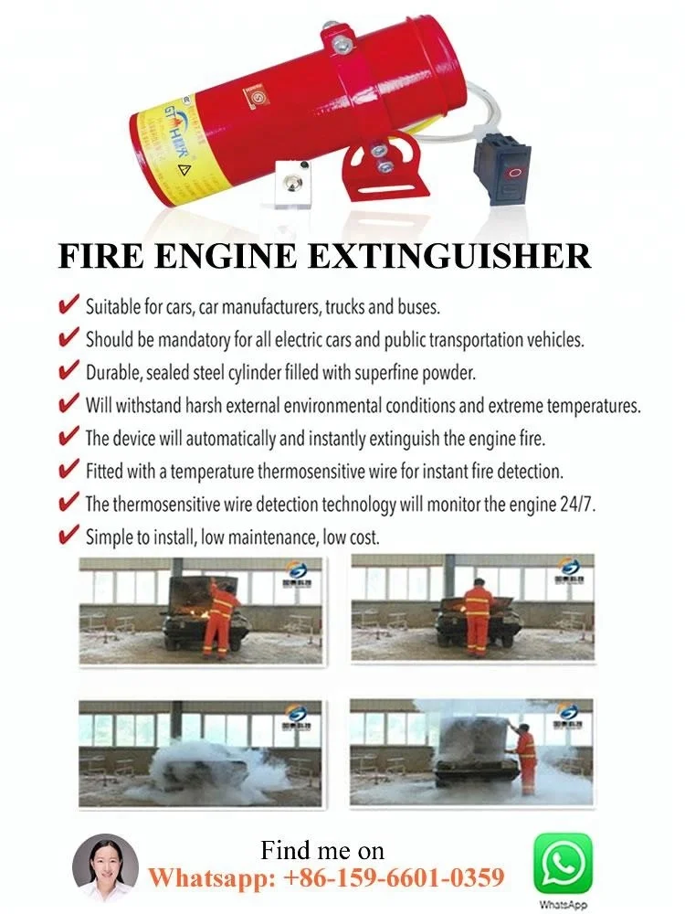 Super safeguarded fire extinguisher for car