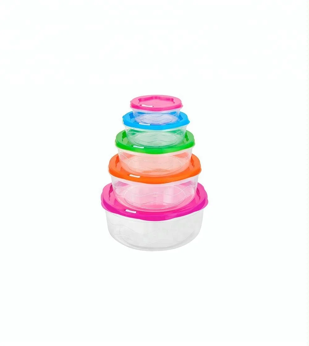 pp wholesale household 4.1L large size plastic collapsible airtight waterproof food storage container with colorful lids