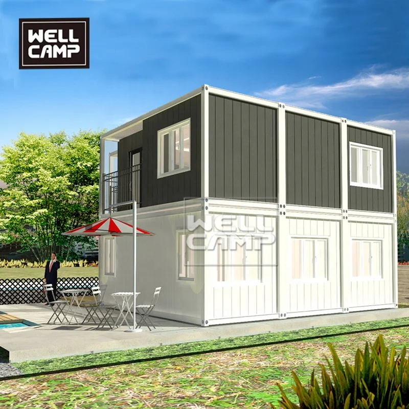 Modern living flat pack container house two floor container vans holiday customized prefab villa