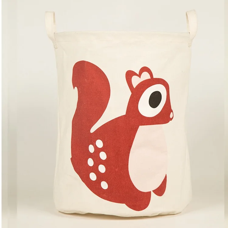 Cartoon Children Toys Storage Basket Laundry Basket Wholesale Cotton Linen Clothing Storage Boxes & Bins Europe White Round 2pcs