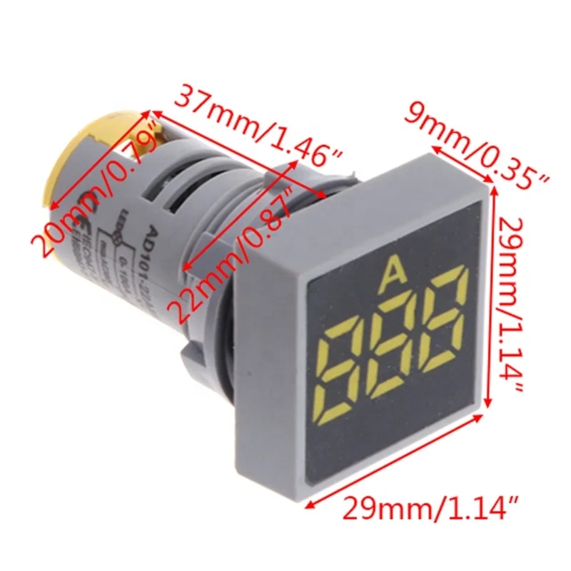 AC 12-500V 22MM Digital Voltage Meter Indicator Light Voltmeter Square Panel LED