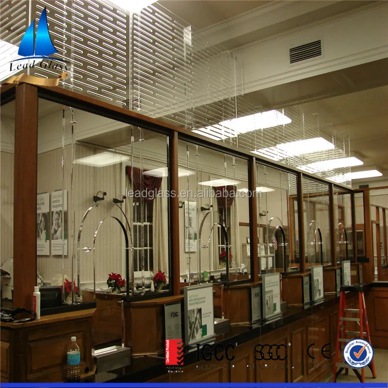 28mm Security Laminated bulletproof Bullet Proof Glass Sheets Panels For Building Walls Bank Counters