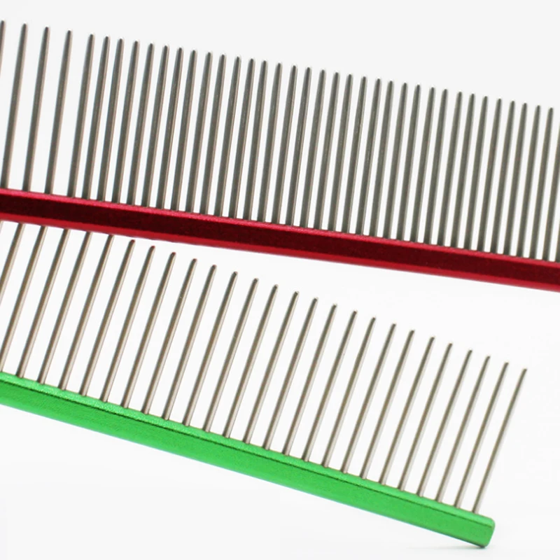 
Hot style Flat handle Pet Stainless Steel row practical dog metal Comb 