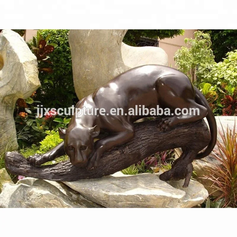 Garden Decorative Life Size Metal Animal Brass Leopard Statues Bronze Panther Sculpture