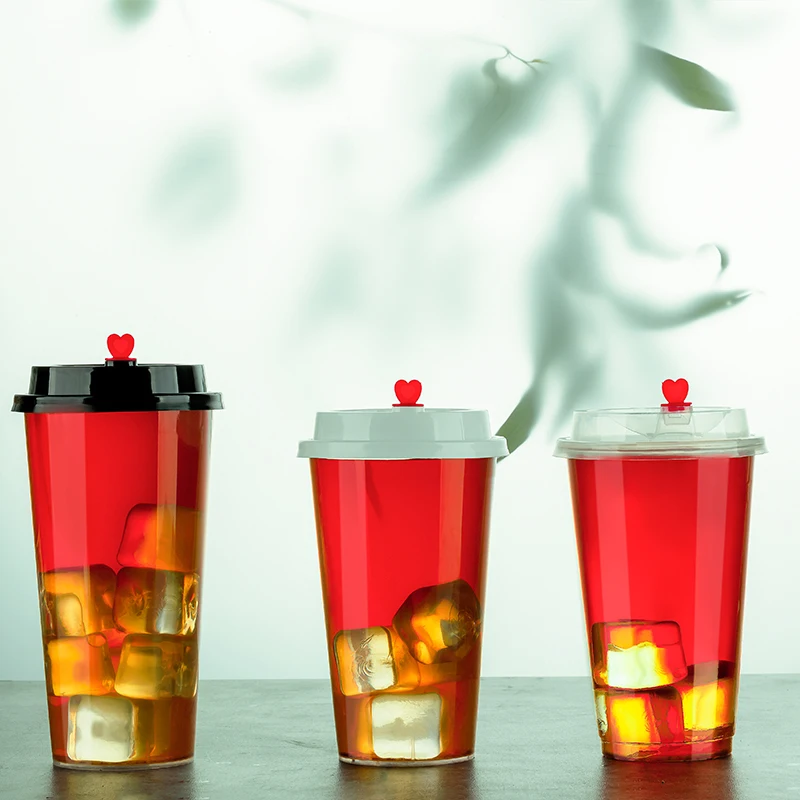  Оптовая продажа от производителя одноразовая чайная чашка boba из прозрачного пластика с логотипом на