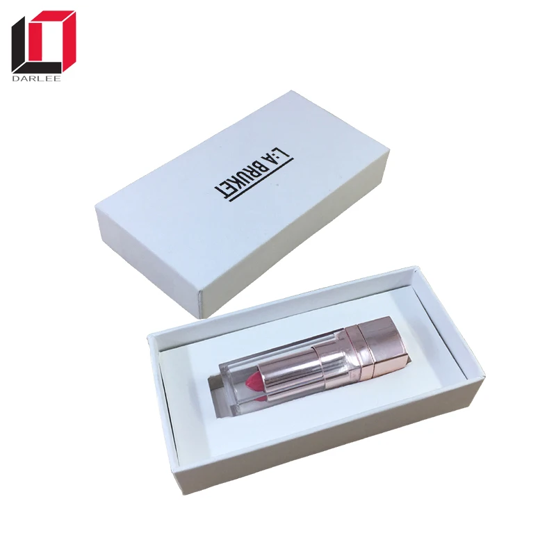 Custom logo empty white paper gift matte liquid lipgloss packaging box with private label