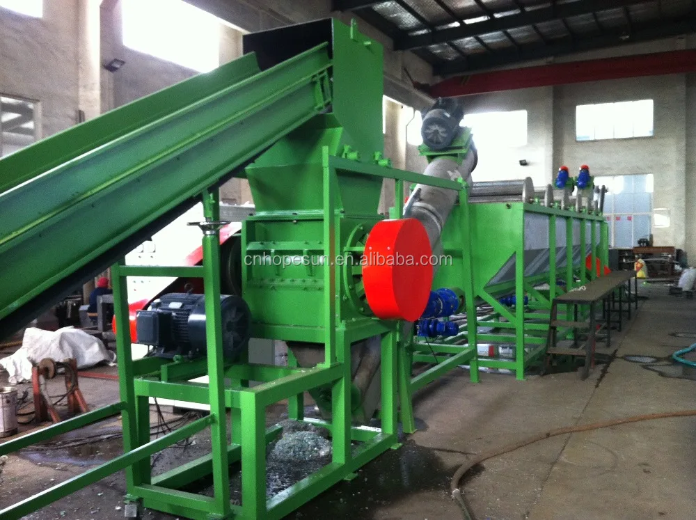 pet bottle crushing washing drying recycling line