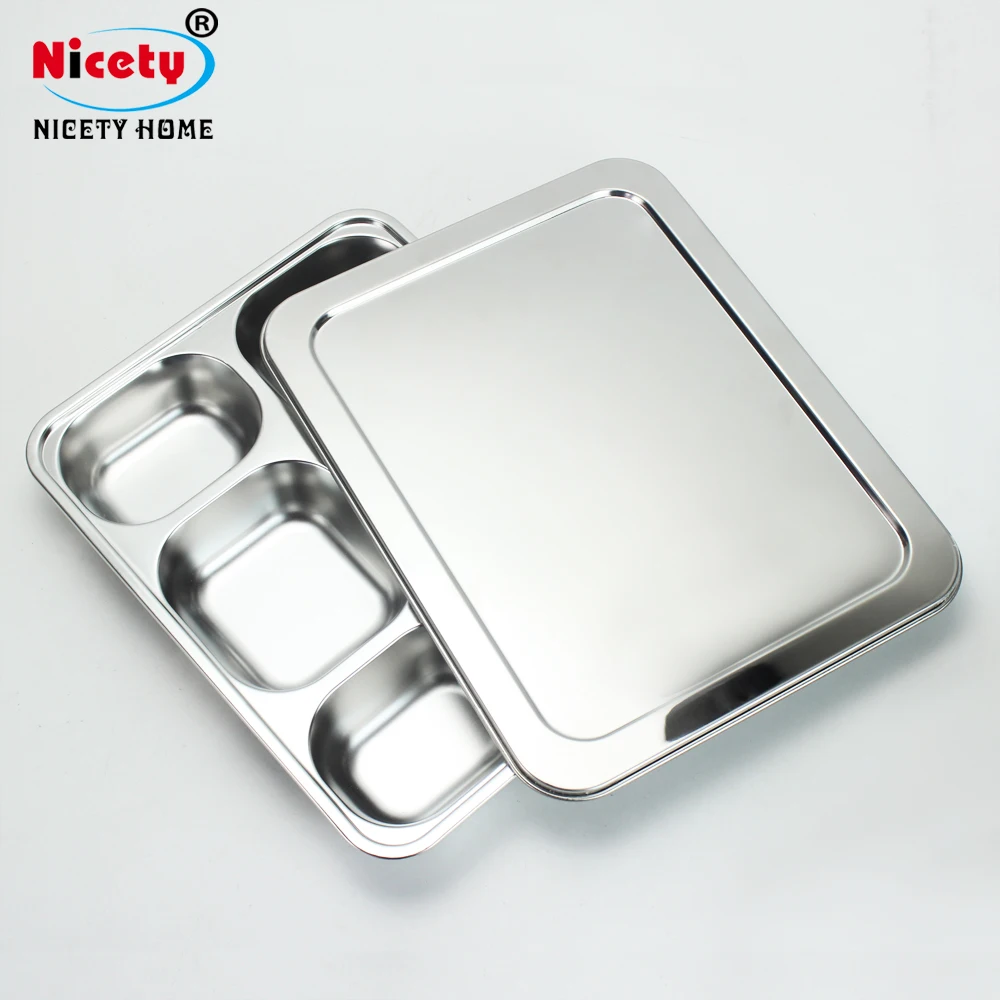 wholesale dishes stainless steel tray school lunch tray metal food tray