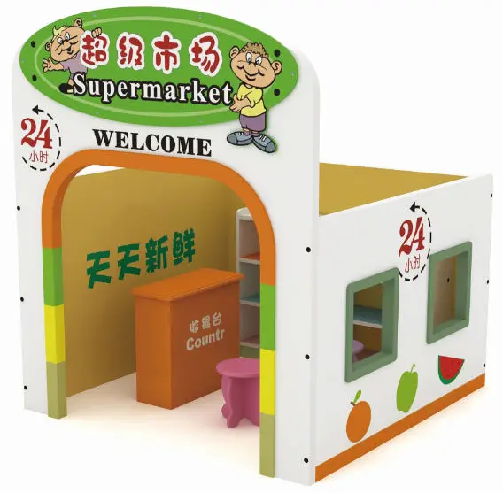 Cute kids mini cardboard playhouse/outdoor small dollhouse diy/beautiful preschool garden play house QX-204B