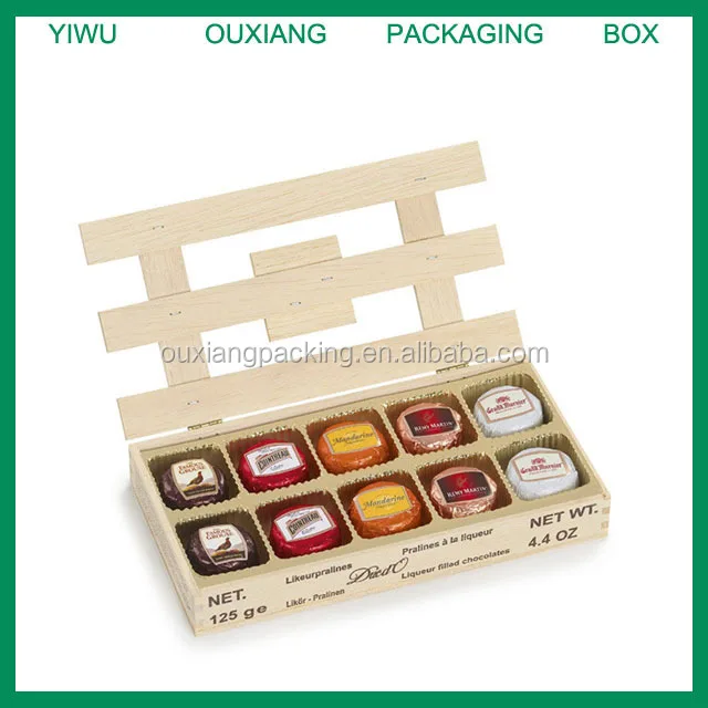
Hot selling customized Chocolate Box Wooden ,pine wood chocolate box 