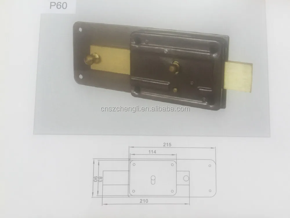 Italy FF Type rim door lock P60 in Mid East Market