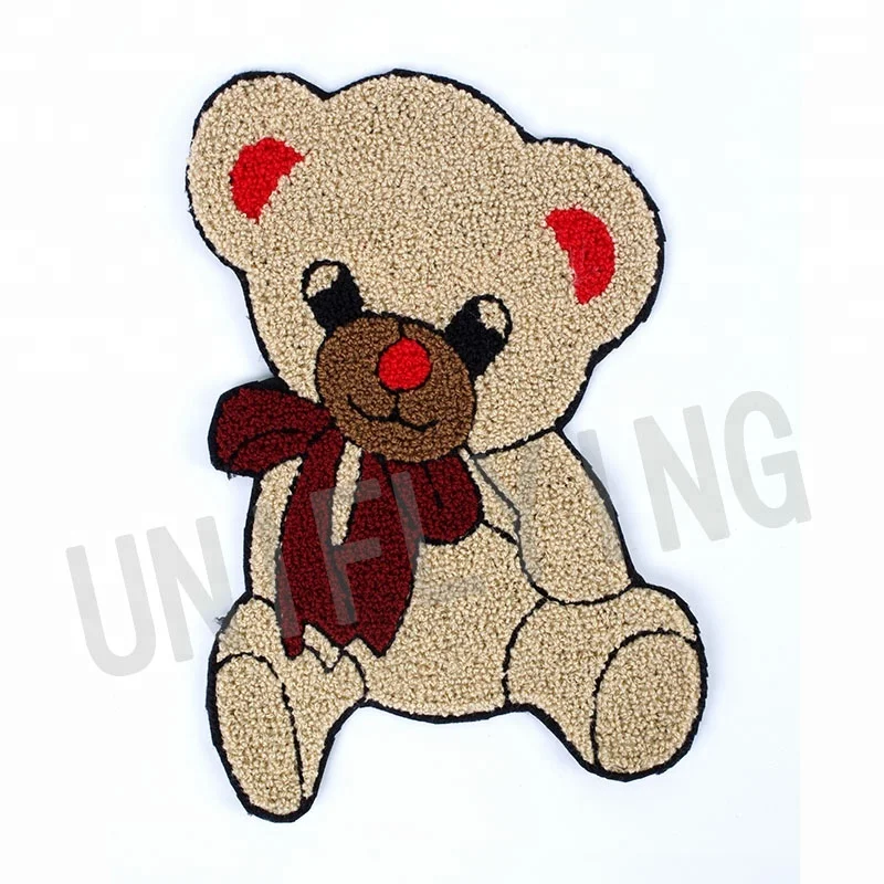 Hot Sell Cute Decorative Bear Chenille Patches for Kids Clothing