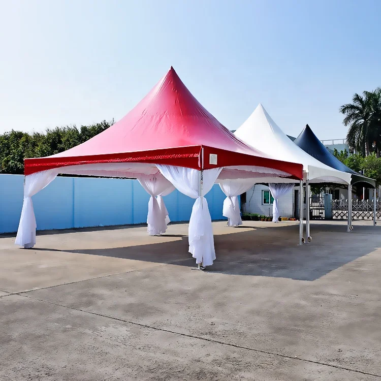 Red black white color cable cross structure pinnacle frame tent for wedding event