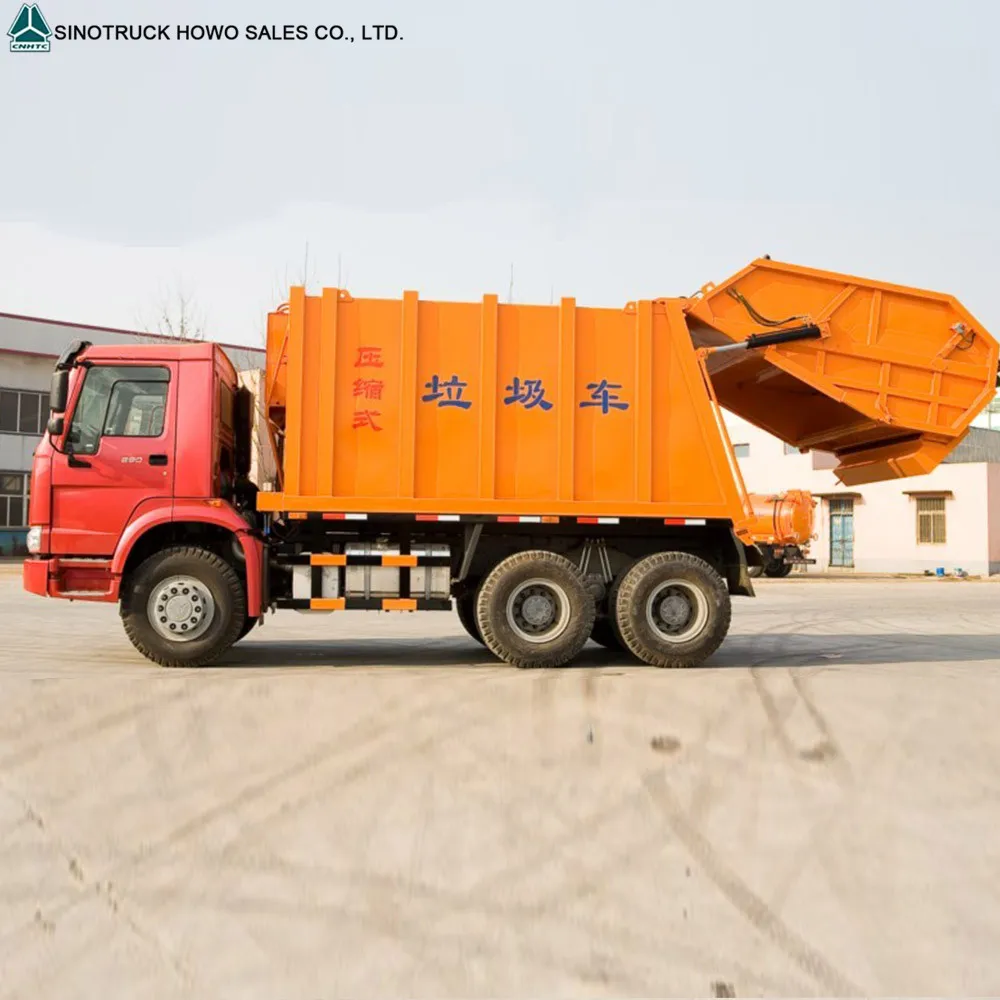 HOWO New Power Wheel Garbage Truck Left Hand Driving 336hp 20 cubic meters Refuse Compactor Truck