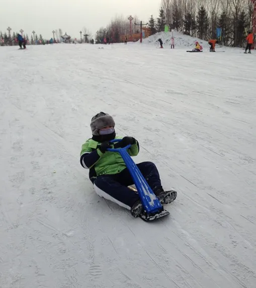 2 Х Молодежи Снег Скутер Рождественские Зимние Доска Лыжные Сани складной Легкий СНЕГ САМОКАТ Горнолыжных