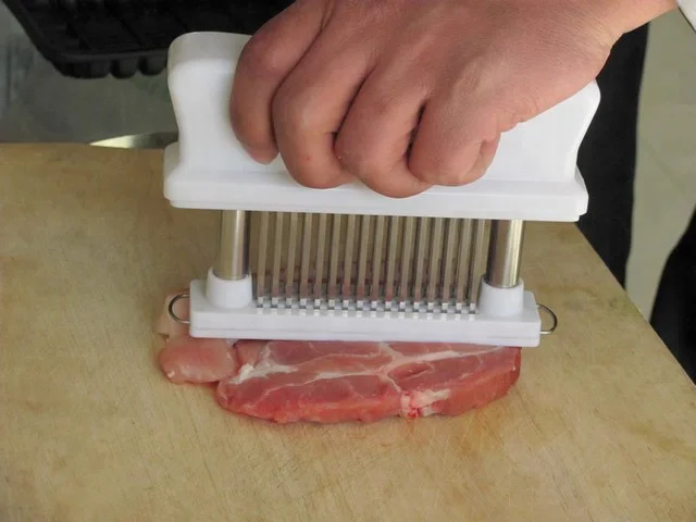 high-quality HHCMX-096 stainless steel steak needle tender meat needle 48 blades meat tenderizer