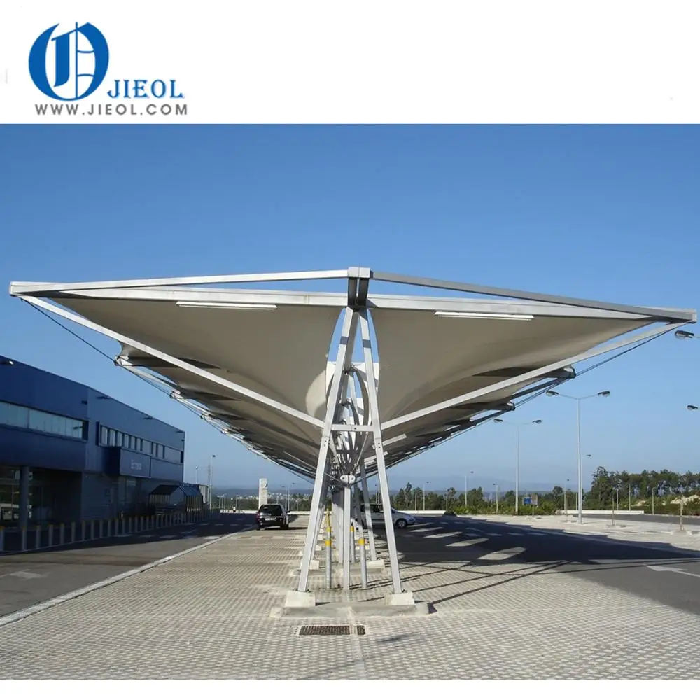 Q235 steel carport car parking tent membrane building tensile structure
