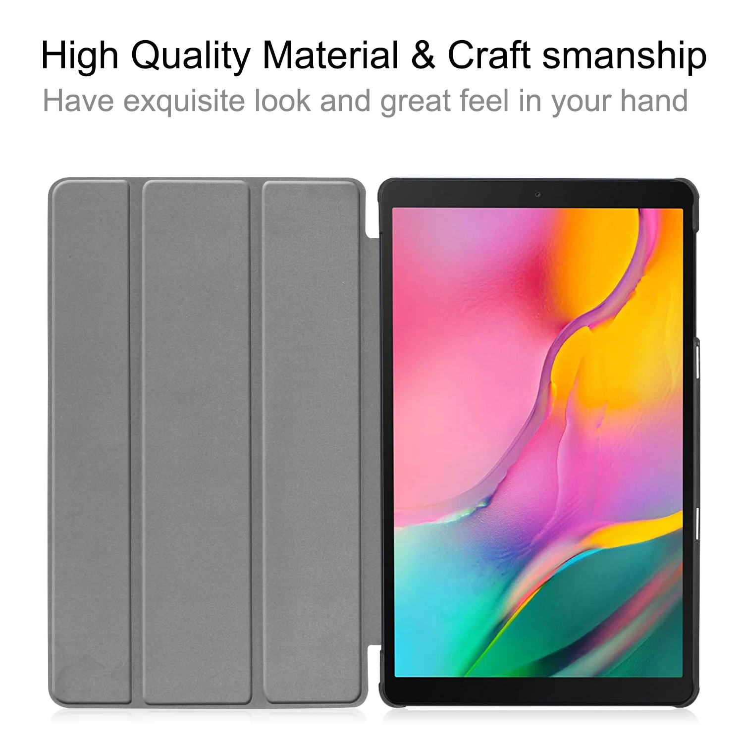 
3 folding with stand cases tablet case for Samsung Galaxy Samsung Galaxy Tab A 10.1 2019 T510 T515 leather cover 