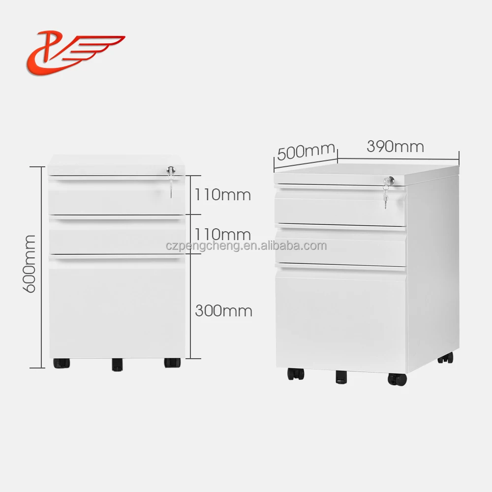Amazon good quality 3 Drawers letter size vertical mobile steel file cabinet