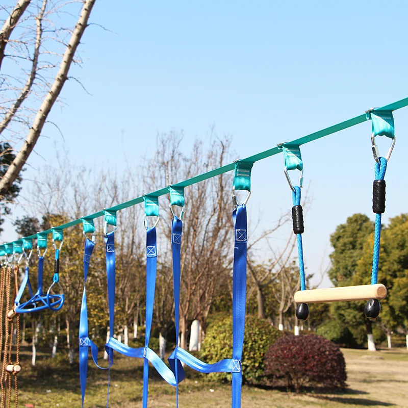 Backyard Outdoor Warrior Training Fitness Equipment Hanging Ninja  Obstacle Line Course Kit For Sale