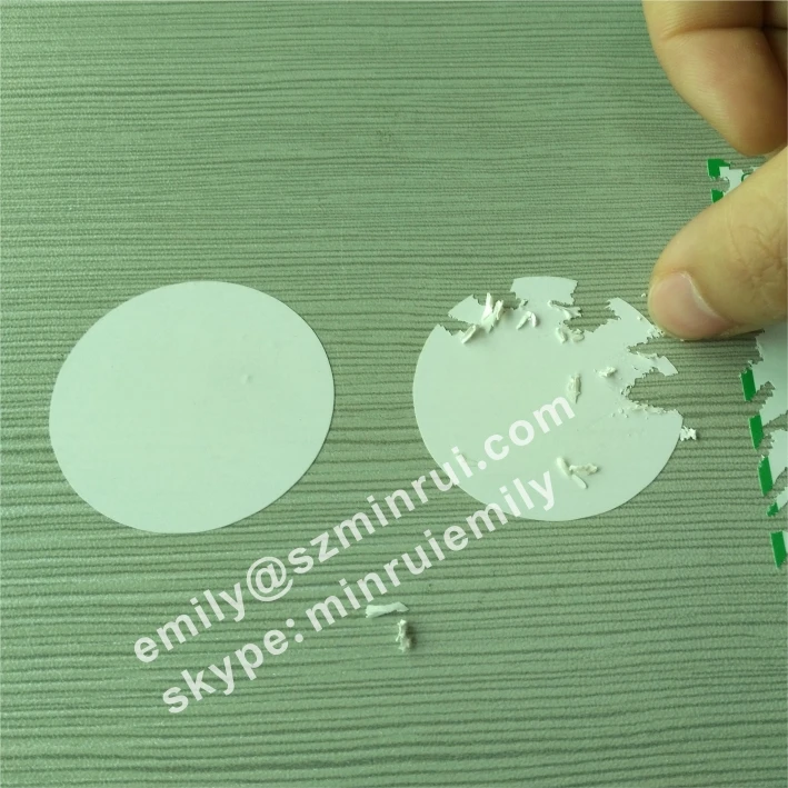 Custom Blank Round Eggshell Sticker Rolls, Blank Round Destructible Vinyl Sticker Roll, Custom Blank Graffiti Egg Shell Sticker