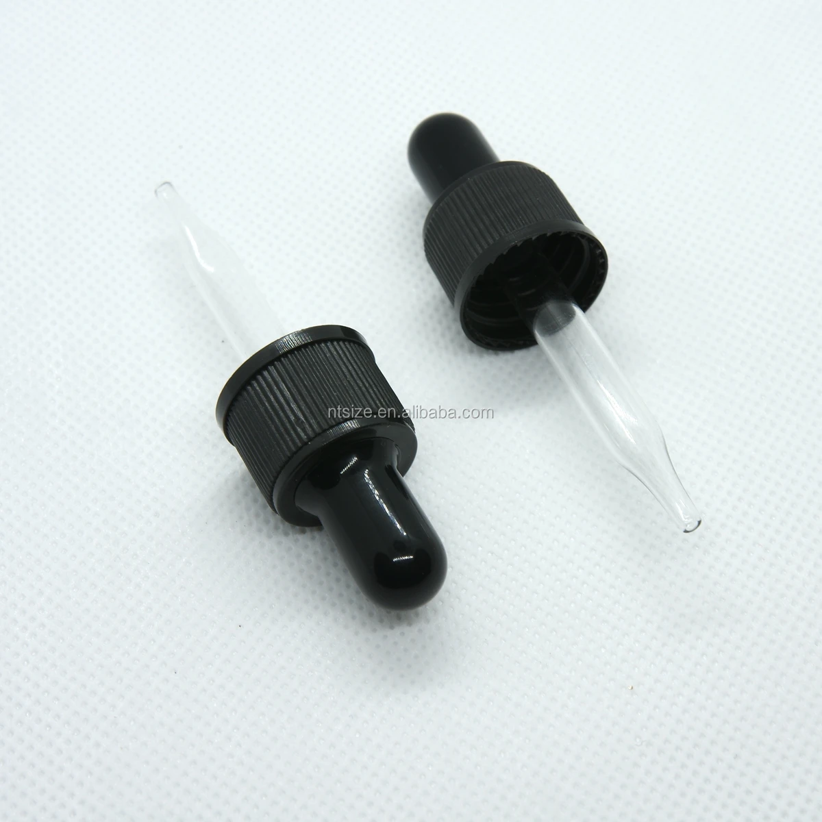 Hot selling18mm 18/415  black dropper cap white black plastic dropper caps essential oil dropper cap