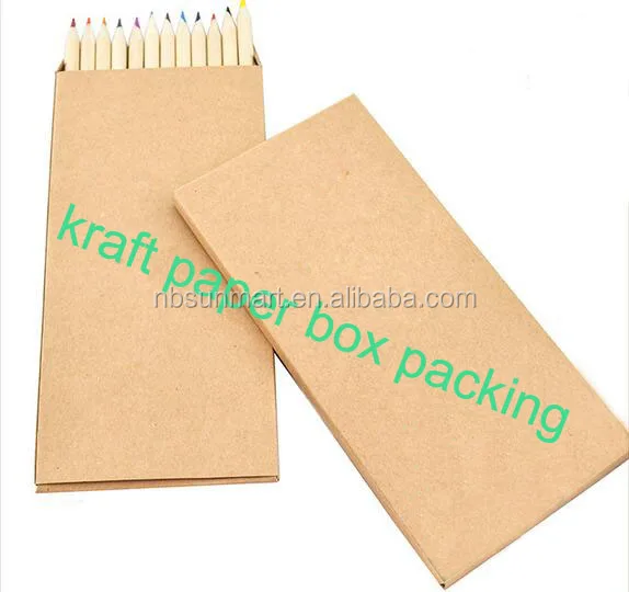 Promotional customized color pencil set with kraft paper package