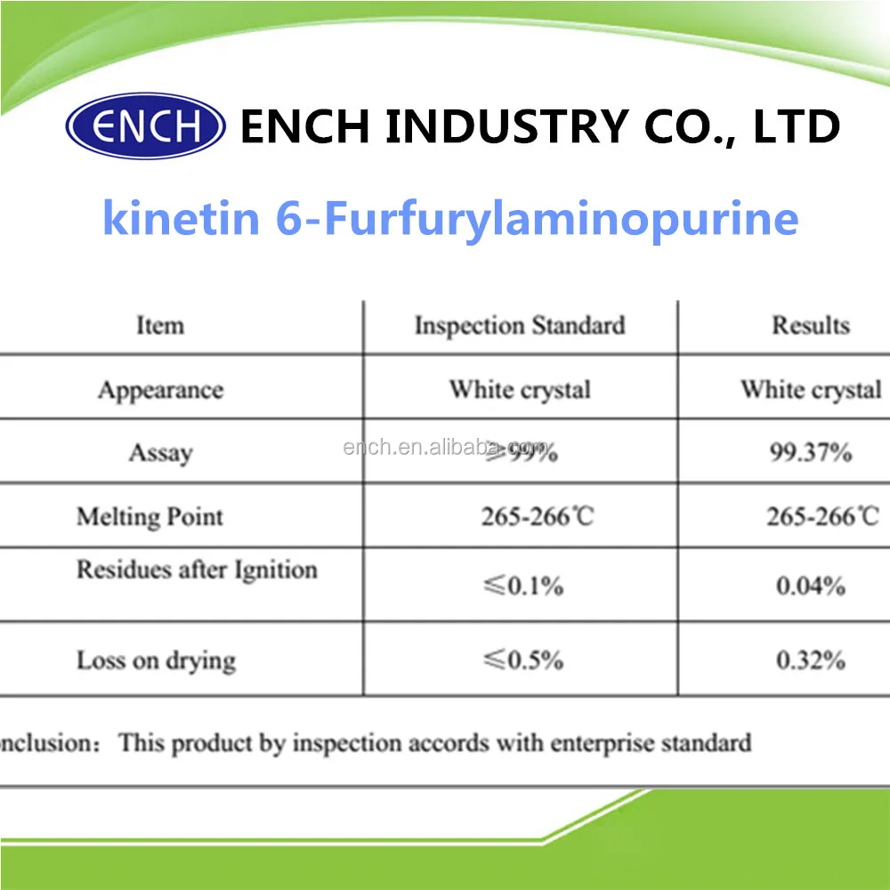 
6KT/ kinetin / 6-Furfurylaminopurine 99% plant hormone growth regulator cas 525-79-1 
