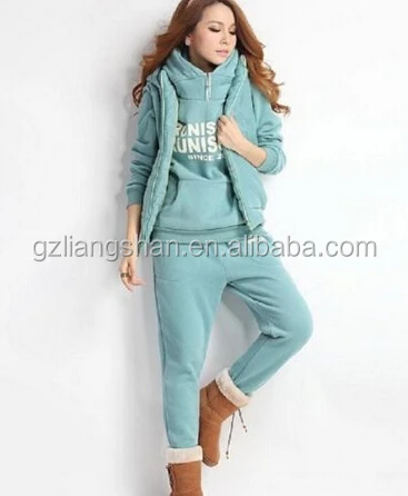 
OEM Wholesale Fashion Custom Women 3Pcs Suit Coat+Vest+Pants Tracksuit Autumn Winter Sports Hoodies 