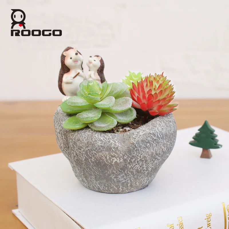 polyresin handmade Creative Ceramic Flowerpot Planter Bonsai Garden Pots Planters Jardin Bonsai Desk Succulent  Cute Animal