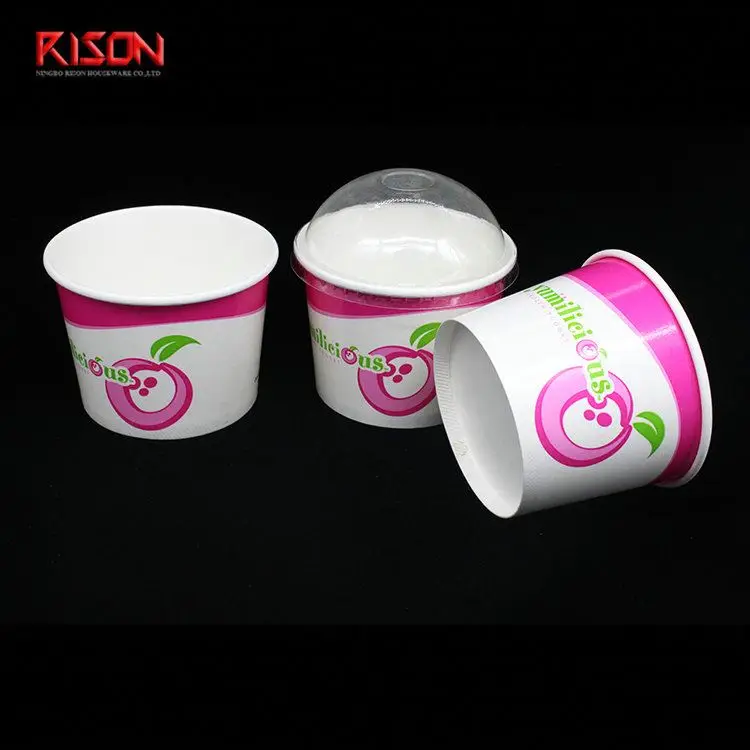 
Eco Friendly Disposable Take Away Food Bowl Biodegradable Paper Yogurt Tub Ice Cream Cup with Lid 