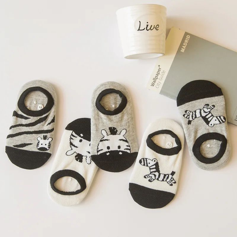 
Colorful Cute Cotton Cartoon Donkey Small Boys Kids Boat Socks 