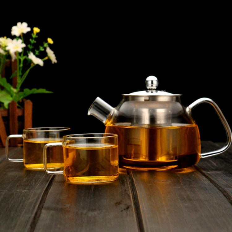 Glass Teapot With Stainless Steel Infuser 600Ml Glass Teapot