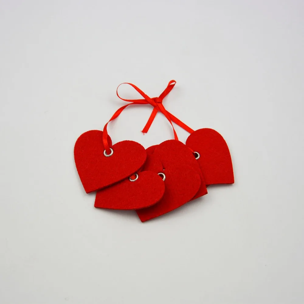 Wholesale Red Heart-Shaped Felt Decorations for Christmas for Ball & Tree Ornaments