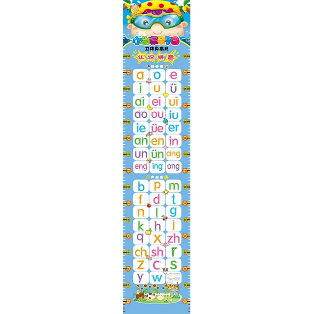 Russian language educational growth wall chart for children education cartoon fruits