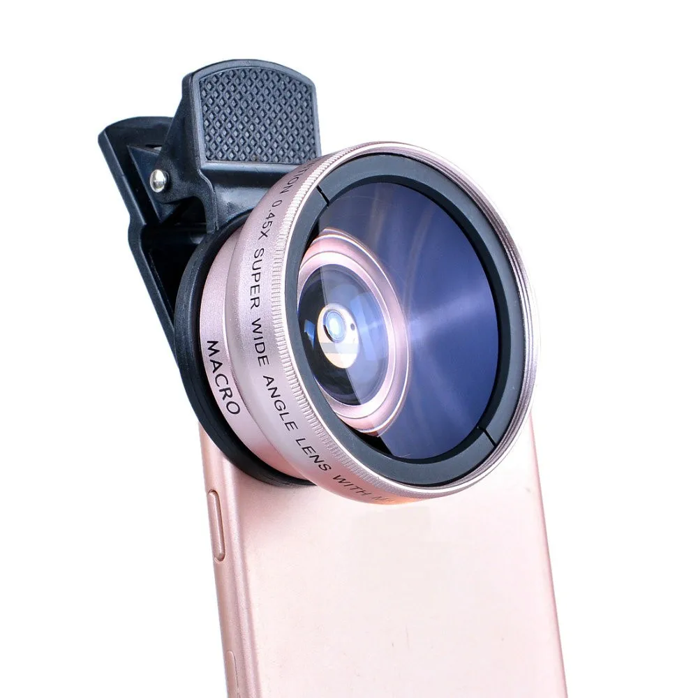 0.45X Wide Angle Macro Mobile Phone Camera Lens for Cell Phone Camera Glass Fisheye kit For iPhone Fisheye Lens