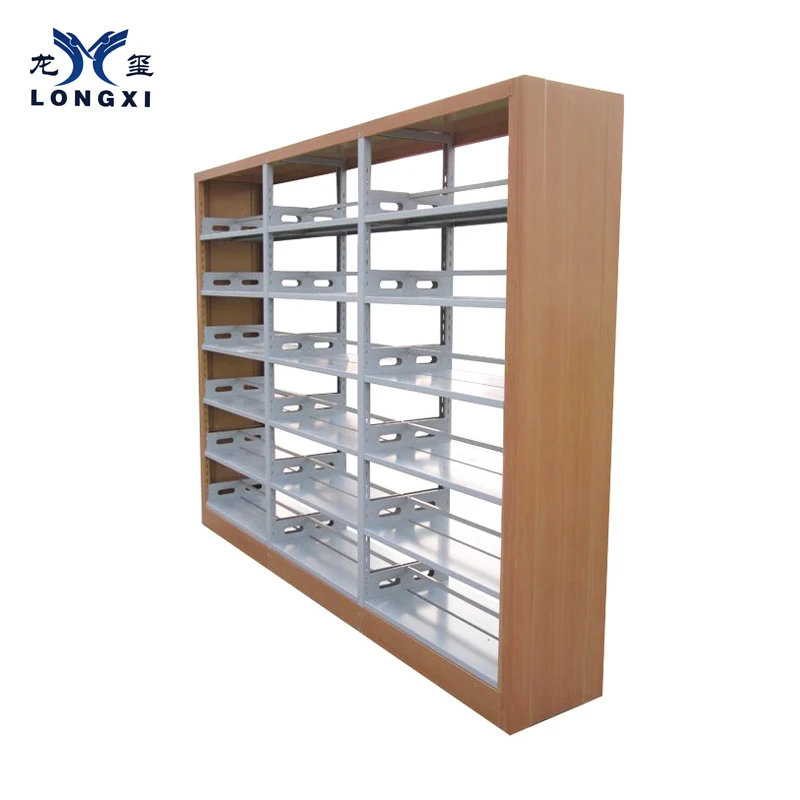 Powder Coating Knock Down Book Shelf School Steel Public Double Face Modern Tree Shaped Cheap Price Library Metal Bookshelf