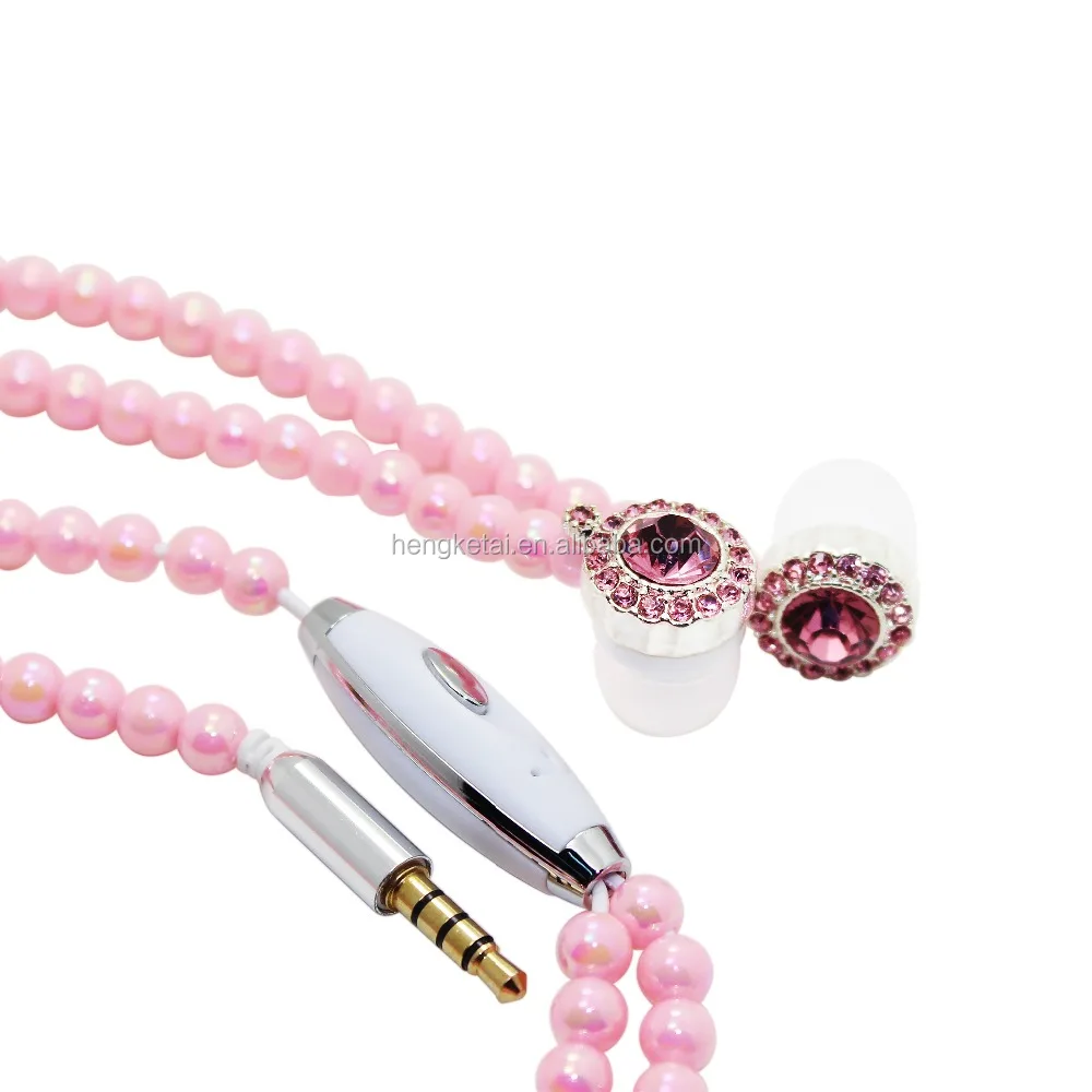 Portable Beautiful Necklace Custom Headphones Wired Headphones with Microphone