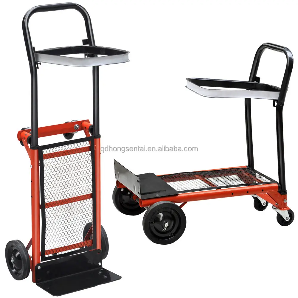 four wheel three ways hand sack pallet form truck trolley