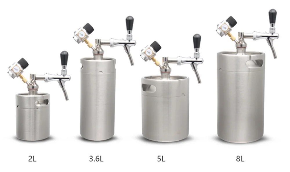 Beer Growler Stainless steel Mini Keg  With CO2 Regulator No Much Foam For Pressure Stable