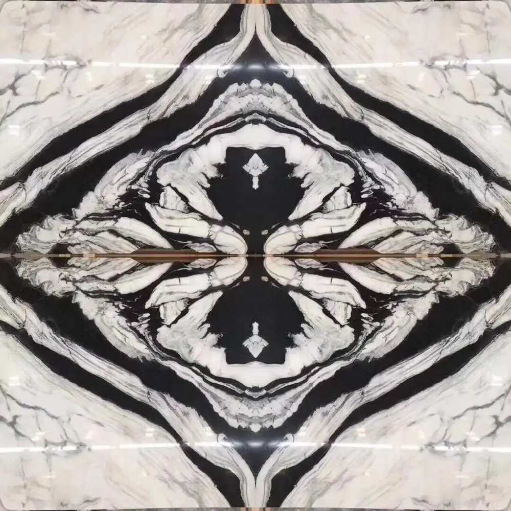 Stock Supply Book Match Panda White Marble Stone Slabs