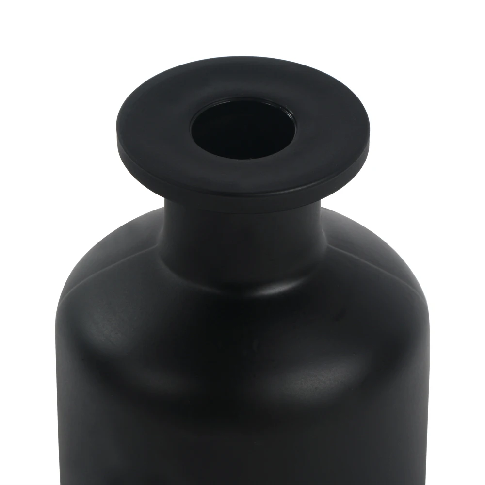 150ml matte black colored round empty reed diffuser glass bottle with cork