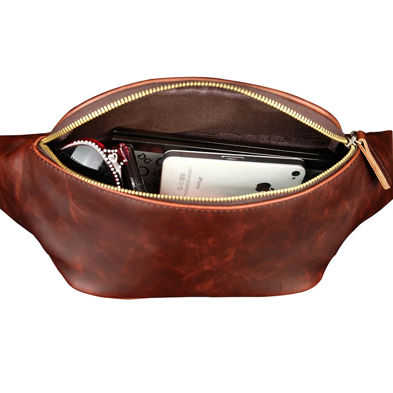 Luxurious Mens Leather waterproof Minimalist luxury women Waist belt Bag for woman Trendy Fanny Pack