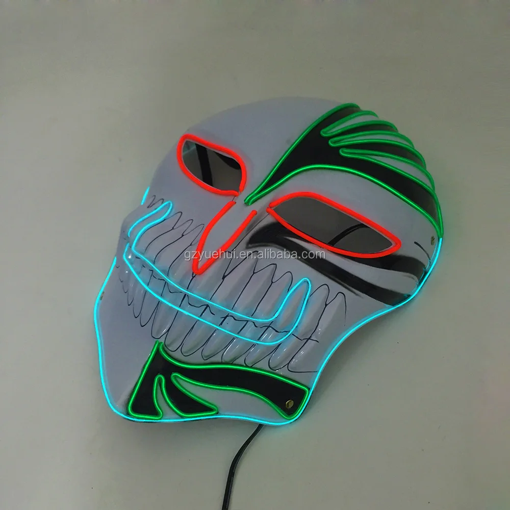 Anime Party Holiday Lights BLEACH Led Rope Tube Luminous Mask Neon EL Cold Light Vizards Kurosaki Ichigo Cosplay Accessory Mask