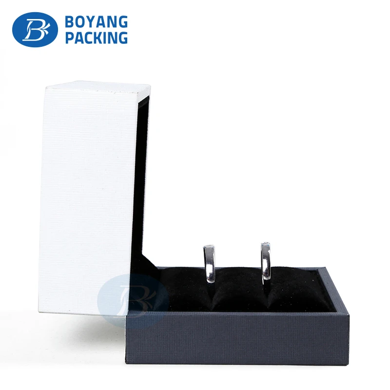 
High End luxury Custom waterproof Men Couple engagement double ring box for Wedding 