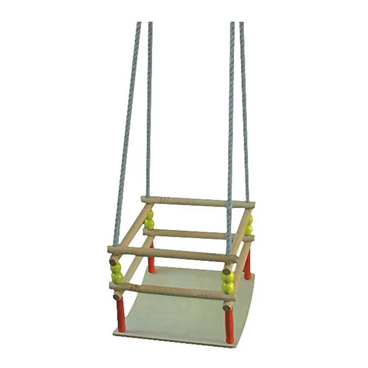 Outdoor wooden baby kids playground toy swing seat